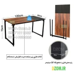 میز کامپیوتر دیزم مدل مونتاژی TLD_asm_120×60_Di - Image 3