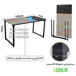 میز کامپیوتر دیزم مدل مونتاژی TLD_asm_140×70_Di - Image 7