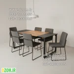 میز ناهارخوری شش نفره دیزم مدل مونتاژی LNC_asm_160×80_Tri (بدون صندلی)