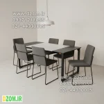 میز ناهارخوری شش نفره دیزم مدل مونتاژی LNC_asm_160×90_Tri (بدون صندلی)